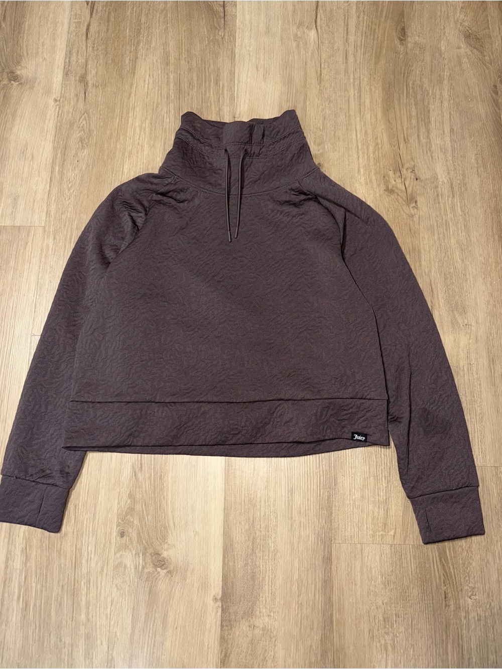 Juicy Couture Dark Plum Textured Cowl Neck Sweater